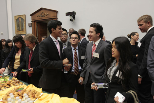 Students and teachers from this year's winning teams gather for the Capitol Hill Challenge Awards Ceremony